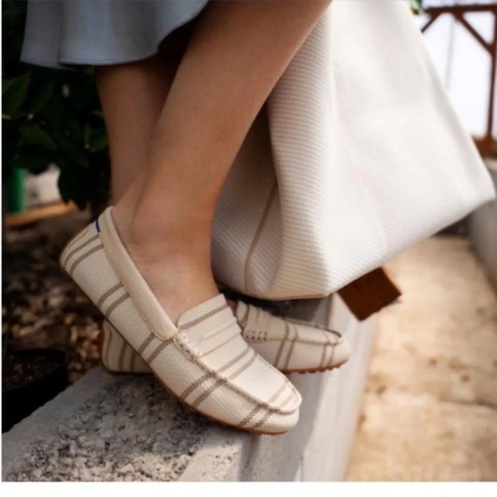Rothy’s Loafers The Driver in Sandy Shores Check Print